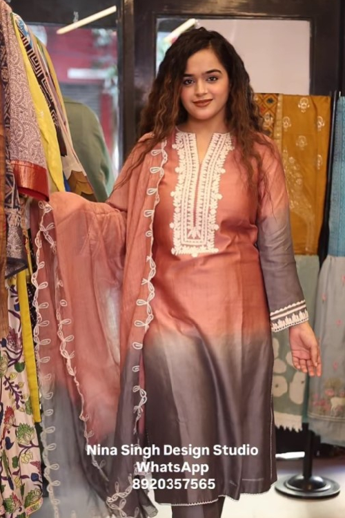 Ombre Maheshwari Silk with Dori Work