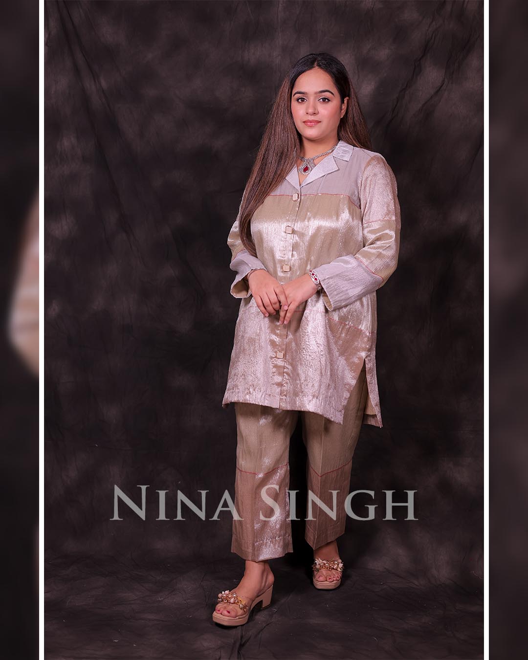 Multi-Tone Shimmer Tissue Co-ord Set – Gold, Silver, Rose Gold