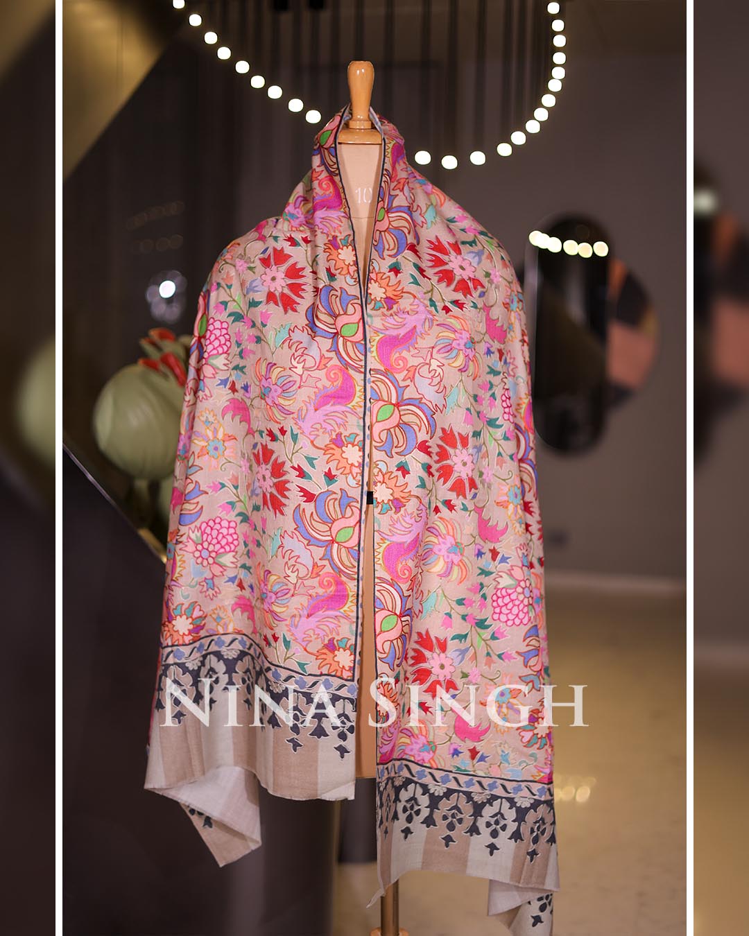 Embroidered Kalamkari Stole