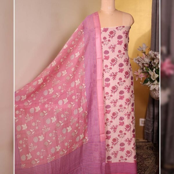 Pure Mal Printed Suit with Printed Dupatta – Pink