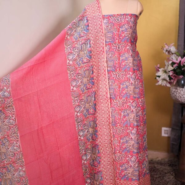 Carrot Pure Mal Suit with Kalamkari Print